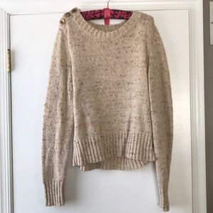 Anthropologie sweater, tan with multi color, L